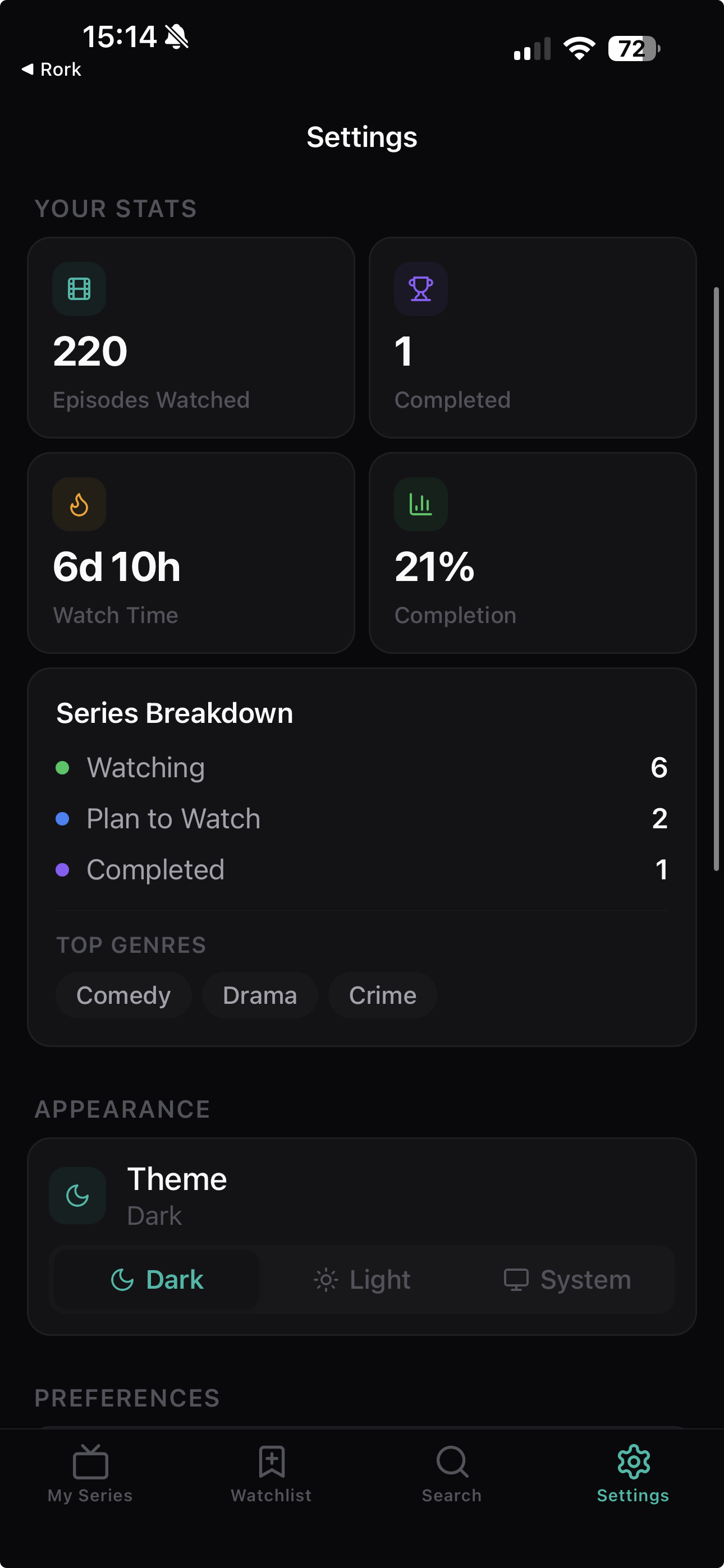 EpisodePal show details screen.